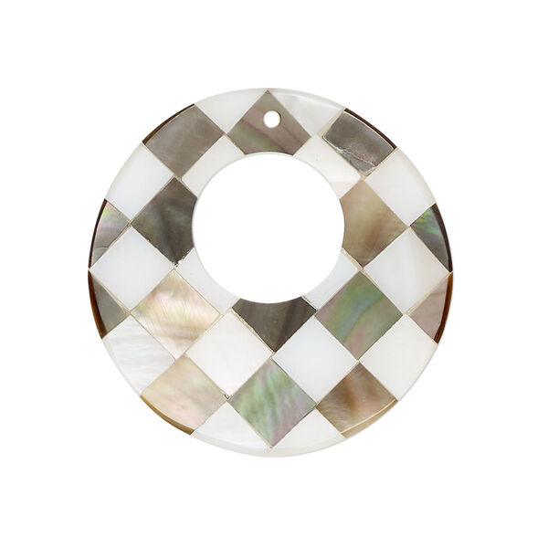 Focal, black lip shell / gold lip shell / mother-of-pearl shell (assembled), 29-31mm single-sided go-go, Mohs hardness 3-1/2. Sold individually. image number 0