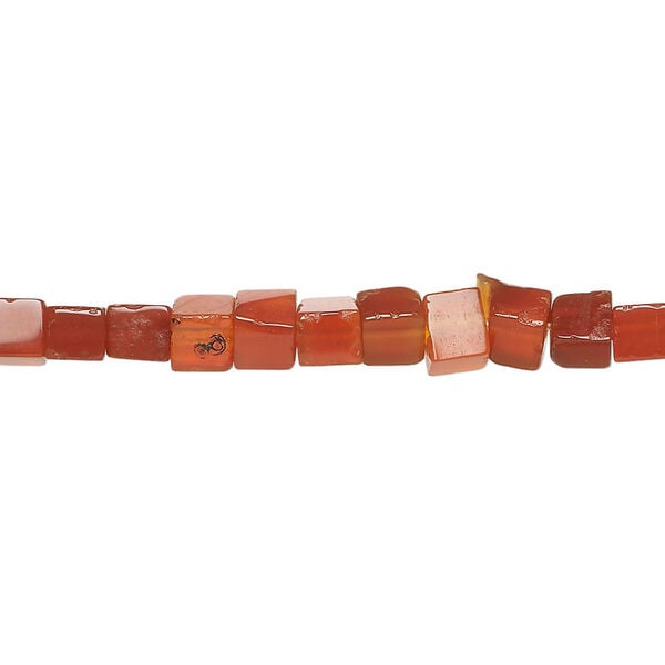 Red agate 1pkg1, cube bead, 15 inch 4-5mm medium to dark image number 0