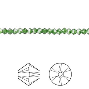 Bead 48pk fern green, Crystal Passions® 3mm bicone 5328