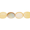 Mother-of-pearl shell 1pkg1, flat oval bead 15 inch light orange 12x10mm image number 0