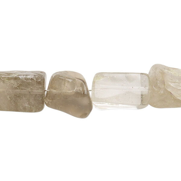 Bead, smoky quartz (heated / irradiated), light, small to medium tumbled nugget, Mohs hardness 7. Sold per 7-inch strand. image number 0