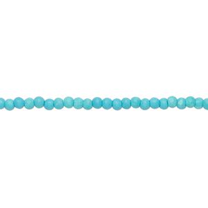 Bead, "turquoise" (resin) (imitation), light blue, 2-3mm round. Sold per 16-inch strand.