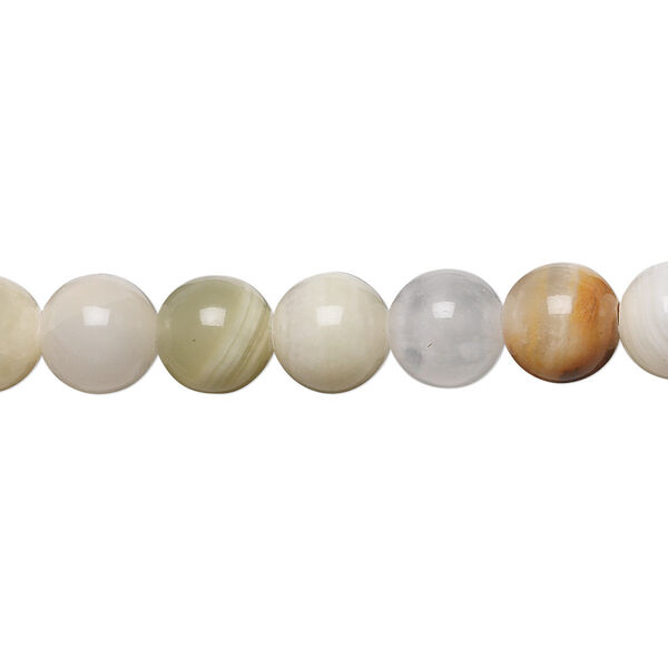Bead, Italian "onyx" (onyx marble) (coated), 8mm round, B grade, Mohs hardness 3. Sold per 15-1/2" to 16" strand. image number 0