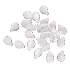 Bead, Preciosa Pip™, Czech pressed glass, transparent clear, 7x5mm top-drilled pip. Sold per pkg of 30.