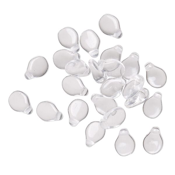 Bead, Preciosa Pip™, Czech pressed glass, transparent clear, 7x5mm top-drilled pip. Sold per pkg of 30. image number 0