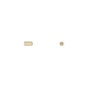 Cord cap, glue-in, gold-finished brass, 4.5x2mm with 1.3mm inside diameter. Sold per pkg of 6.