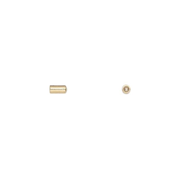 Cord cap, glue-in, gold-finished brass, 4.5x2mm with 1.3mm inside diameter. Sold per pkg of 6. image number 0