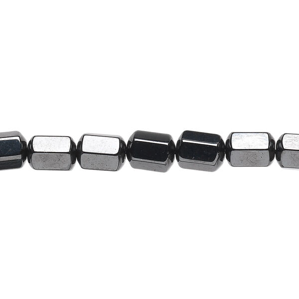 Bead, Hemalyke™ (man-made), magnetic, 7x6mm faceted drum. Sold per 15-1/2" to 16" strand. image number 0