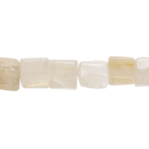 Golden rutilated quartz 1pkg1, hand-cut uneven cube bead natural, 13 inch 8-10mm
