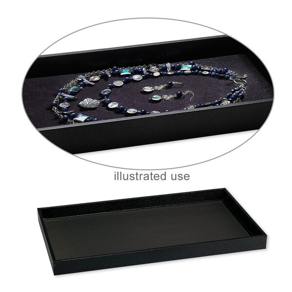 Display tray, paper and fiber board, black, 14-3/4 x 8-1/4 x 1 inches. Sold individually. image number 0