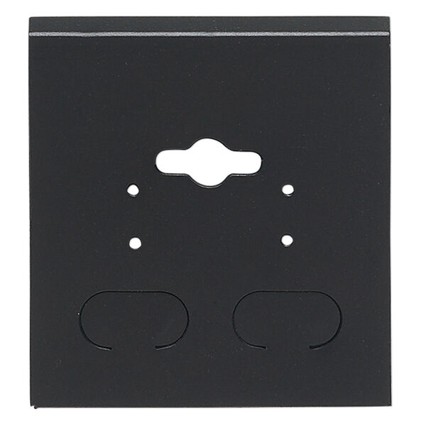 Earring card, PVC plastic, opaque black, 2x2 inch square, fits 2 pairs. Sold per pkg of 100. image number 0
