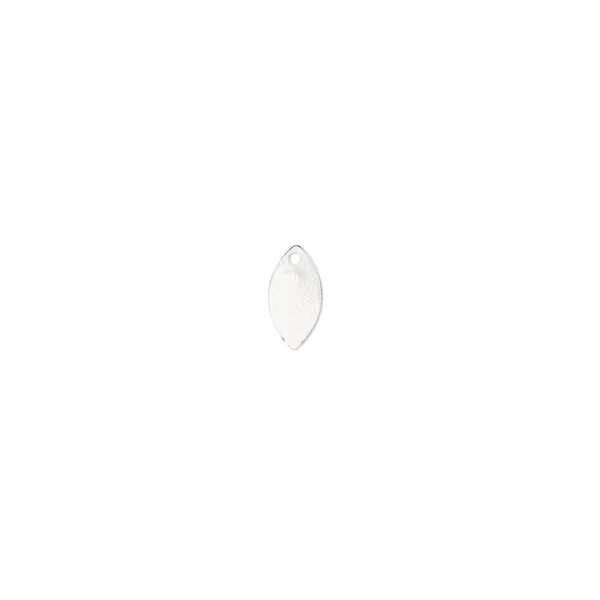 Drop, sterling silver, 8x4mm flat marquise. Sold per pkg of 12. image number 0