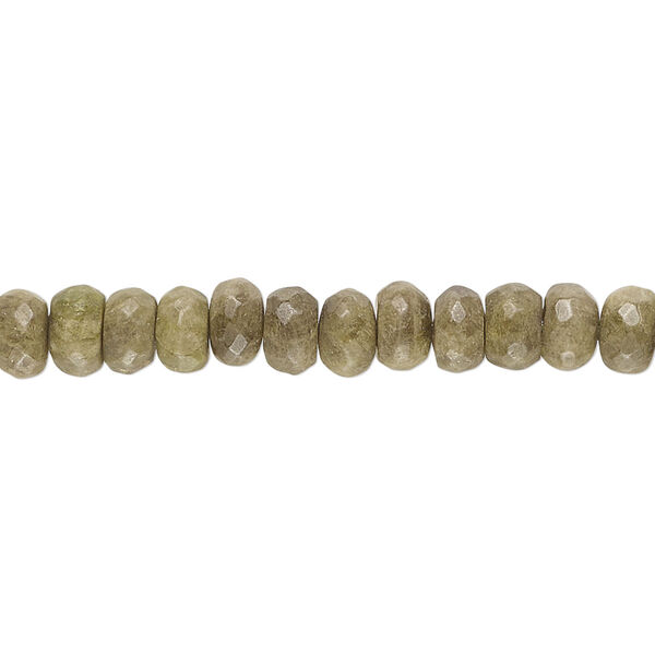 Epidote 1pkg1, hand-cut faceted rondelle bead natural 14 inch 5x3mm-6x4mm image number 0