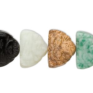 Multi-gemstone 1pkg1, hand-cut carved Buddha bead 15.5-16 inch 17x12mm-18x14mm