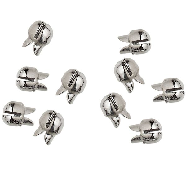 Crimp, Bulldog Crimp™, gunmetal-plated "pewter" (zinc-based alloy), 7x6mm. Sold per pkg of 10. image number 0
