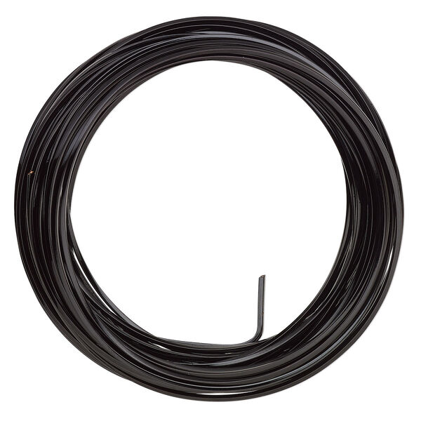 Wire, ParaWire™, black enamel copper, square, 18 gauge. Sold per 7-yard section. image number 0