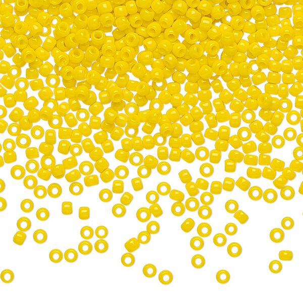 Seed bead, TOHO BEADS®, glass, pkg/250g, #11 round, opaque sunshine (TR-11-42B). image number 0