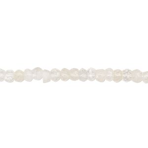 Quartz crystal 1pkg1, hand-cut faceted rondelle bead natural 13 inch 3x2mm-5x3mm