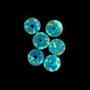 Bead, lampworked glass, clear / blue / glow-in-the-dark / gold, 8mm round. Sold per pkg of 6. image number 1