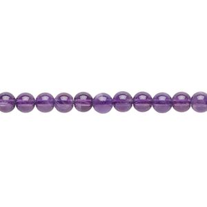 Amethyst 1pkg1, round bead natural 15.5-16 inch 4mm