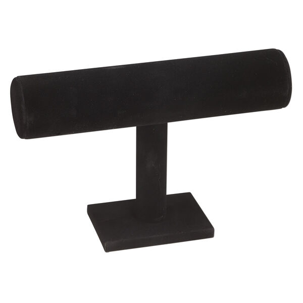 Display 1pkg1, bracelet, velveteen, black, 6 x 9 x 3 inches with 2-inch bar. image number 0
