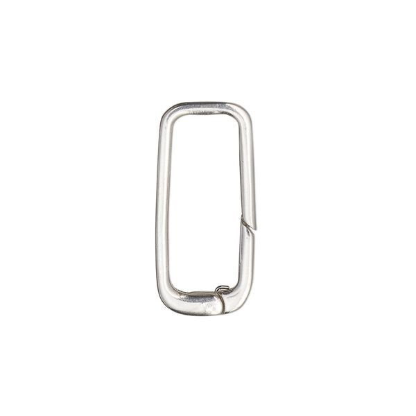 Clasp self-closing hook 1pkg1 sterling silver 23x10mm rectangle image number 0