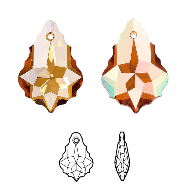 Drop 1pk crystal chili pepper, Crystal Passions® 22x15mm pendant baroque 6090 image number 0