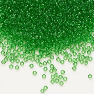 Seed bead, Preciosa Ornela Czech glass, pkg/500g, #11 rocaille, transparent light green, (50100).