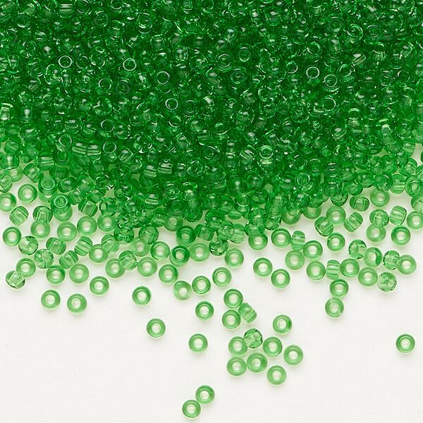 Seed bead, Preciosa Ornela Czech glass, pkg/500g, #11 rocaille, transparent light green, (50100). image number 0