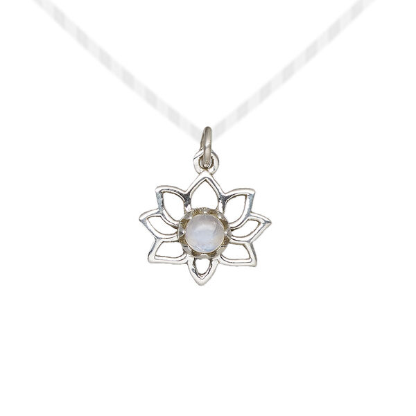 Rainbow moonstone 1pkg1, open lotus drop natural antiqued 14.5x12mm image number 0