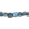 Mother-of-pearl shell 1pkg1, triangle tube bead 14 inch dark aqua 6x6mm-11x8mm image number 0