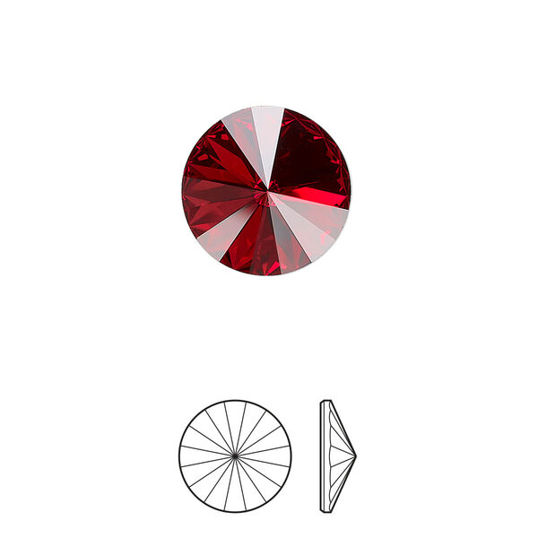 Chaton 4pk scarlet foil back, Crystal Passions® 14mm rivoli 1122 image number 0