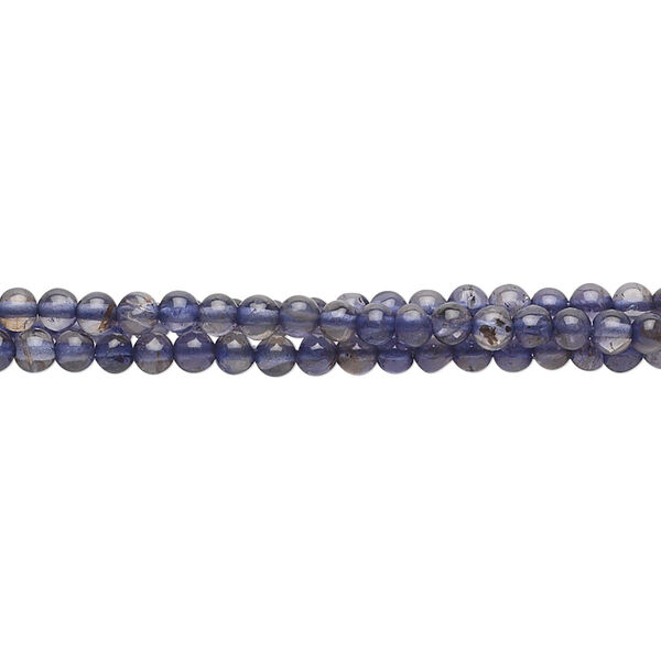 Bead, iolite (dyed), 2mm hand-cut round, B- grade, Mohs hardness 7 to 7-1/2. Sold per 15-1/2" to 16" strand. image number 0