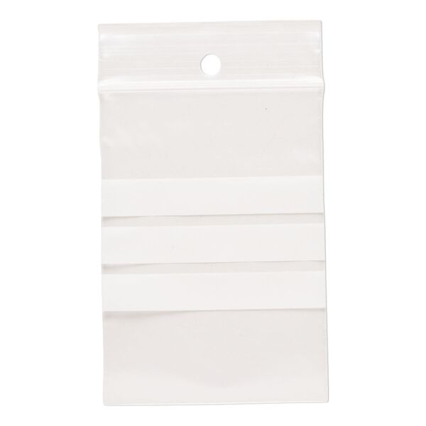 Bag, Tite-Lip™, plastic, white and clear, 3-1/2x2-1/4 inch top zip. Sold per pkg of 100. image number 1