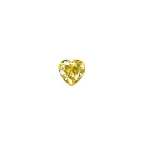 Gem, cubic zirconia, topaz gold, 8mm faceted heart, Mohs hardness 8-1/2. Sold individually.