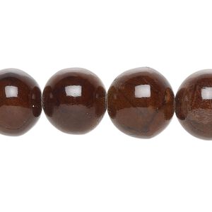 Bead, laminated leaves, brown, 14mm round. Sold per pkg of 10.