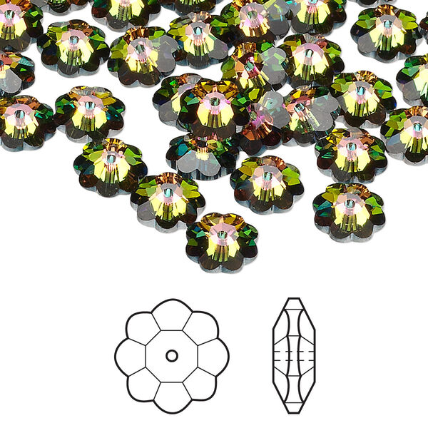 Margarita flower 144pk crystal vitrail medium, Crystal Passions® 8x3mm 3700 image number 0