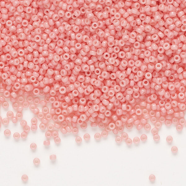 Seed bead, Miyuki, glass, pkg/35g, #15 rocaille, Duracoat® opaque outside dyed lychee (RR-4463). image number 0