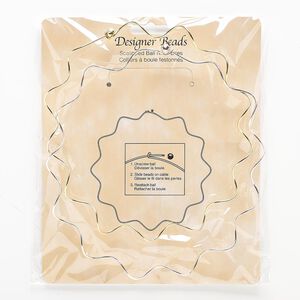 Neckwire, silver- and gold-finished "pewter" (zinc-based alloy), 1.2mm twisted, 17 inches with 6mm ball end. Sold per pkg of 2.