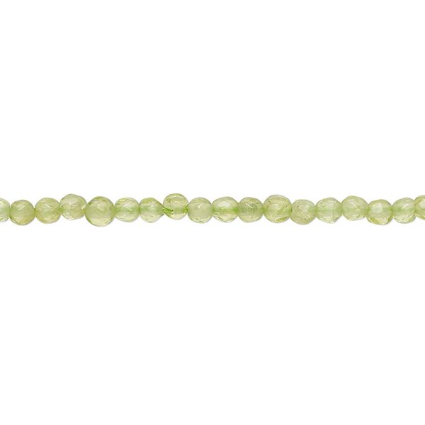 Peridot 1pkg1, faceted round bead natural 15 inch 3mm image number 0