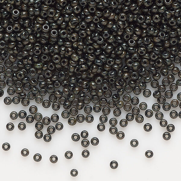 Seed bead, Preciosa Ornela, glass, opaque grey travertine, #11 rocaille. Sold per 500-gram pkg. image number 0
