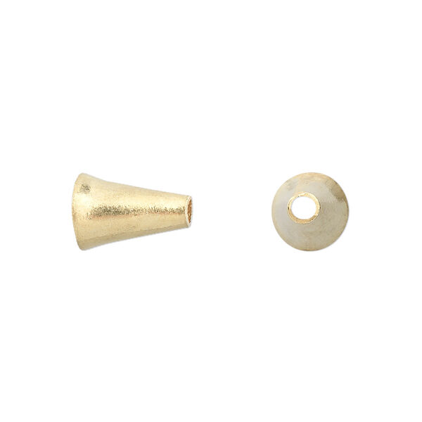 Bead, "vermeil," 11x8mm textured cone. Sold individually. image number 0