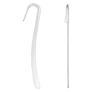 Bookmark, silver-plated steel, 3-3/8 inches long. Sold per pkg of 2.