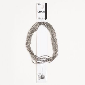 Chain assortment steel 1pk, imitation rhodium finish