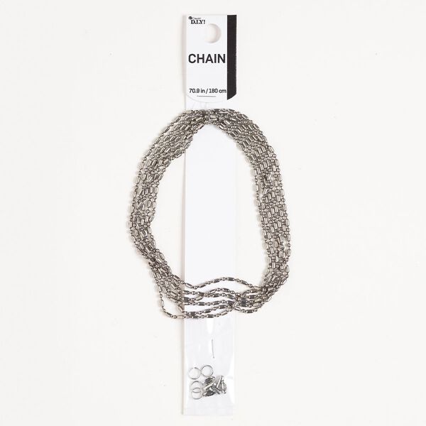Chain assortment steel 1pk, imitation rhodium finish image number 0