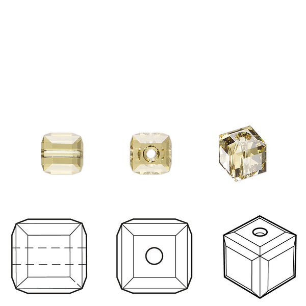 Bead 1pkg144 dark jonquil, Swarovski® ReCreated™ 6mm cube 5601 image number 0