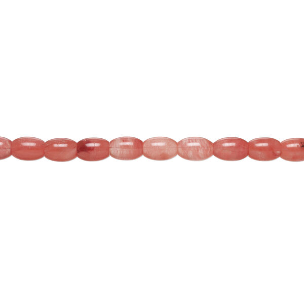 Bead, cherry "quartz" glass (manmade) 1pkg1, 20x15mm-22x15mm barrel, 15 inches. image number 1