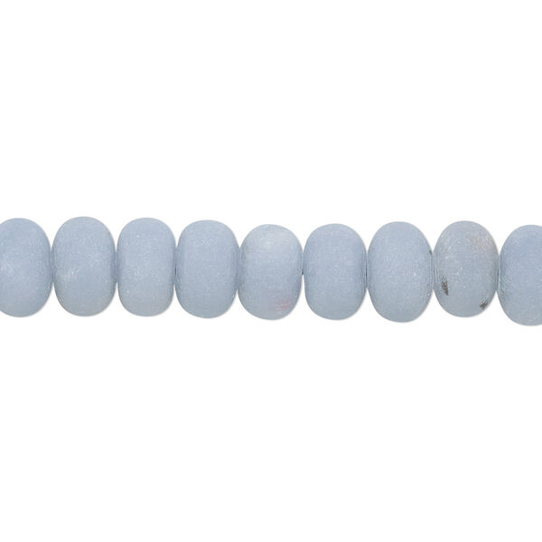 Bead, angelite (natural), matte, 8x5mm hand-cut rondelle, B- grade, Mohs hardness 3 to 3-1/2. Sold per 8-inch strand, approximately 40 beads. image number 0