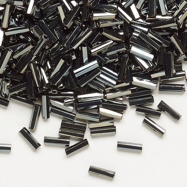 Bugle bead, Dyna-Mites™, glass, opaque iris gold, #3 hex 2-cut. Sold per 1/2 kilogram pkg. image number 0
