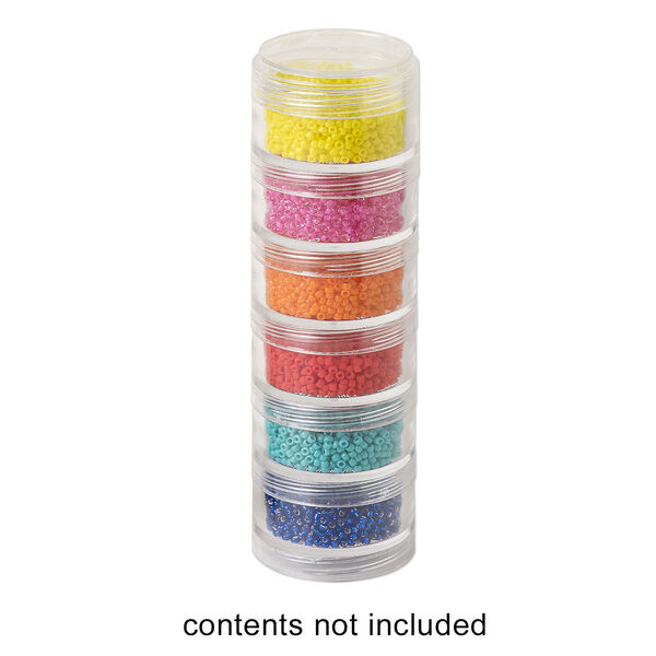 Organizer jar, Space Saver, plastic, clear, 1-5/8 x 7/8 inches. Sold per 6-piece set. image number 0